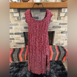 Red Floral Women's Dress